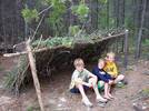 A lean-to is a simple but effective shelter in the wilderness A lean-to is a simple but effective shelter in the wilderness