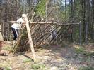 A lean-to shelter is a primitive but effectiv way of keeping out the elements in the wilderness