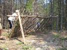 A leanto shelter is a primitive but effect means of keeping off the elements